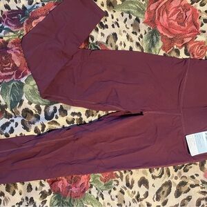 Purple Track Pants with High Waist and Smooth Fabric
